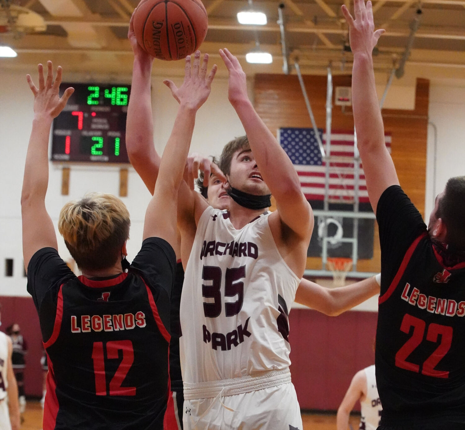 takes on Lancaster Orchard Park in boys varsity hoops